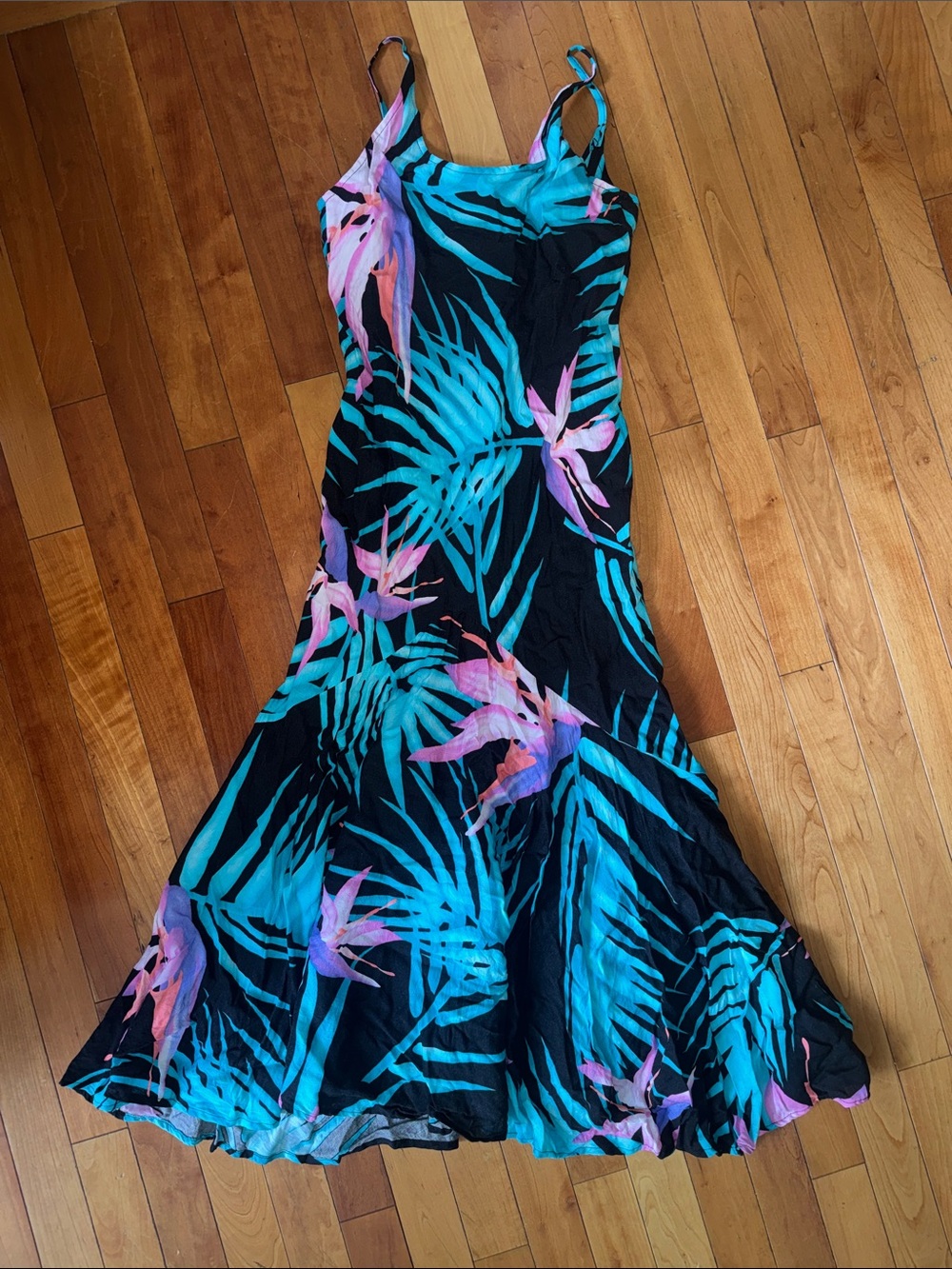Vintage Kaua'iana Hawaiian print maxi dress